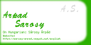 arpad sarosy business card