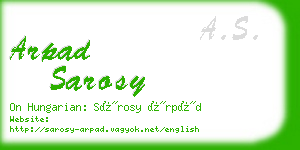 arpad sarosy business card